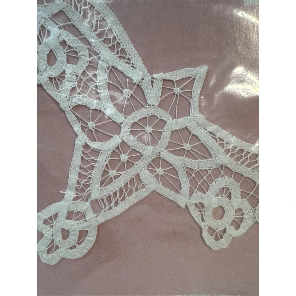 VTG Cotton Battenberg Lace Inset Applique Patch Apparel Sewing‎ Craft Boho 90s